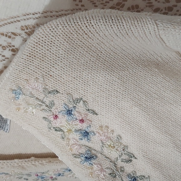 Carolyn Taylor cardigan sweater embroidery and beads vintage (InvW170) - Picture 10 of 11